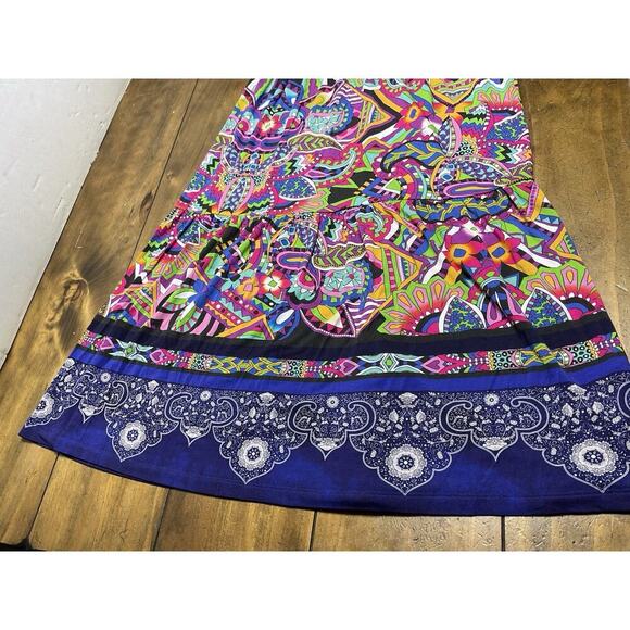 Johnnie Was The Janie Favorite Tiered Tea Length Dress Mix Paisley Pattern XS - Picture 5 of 10